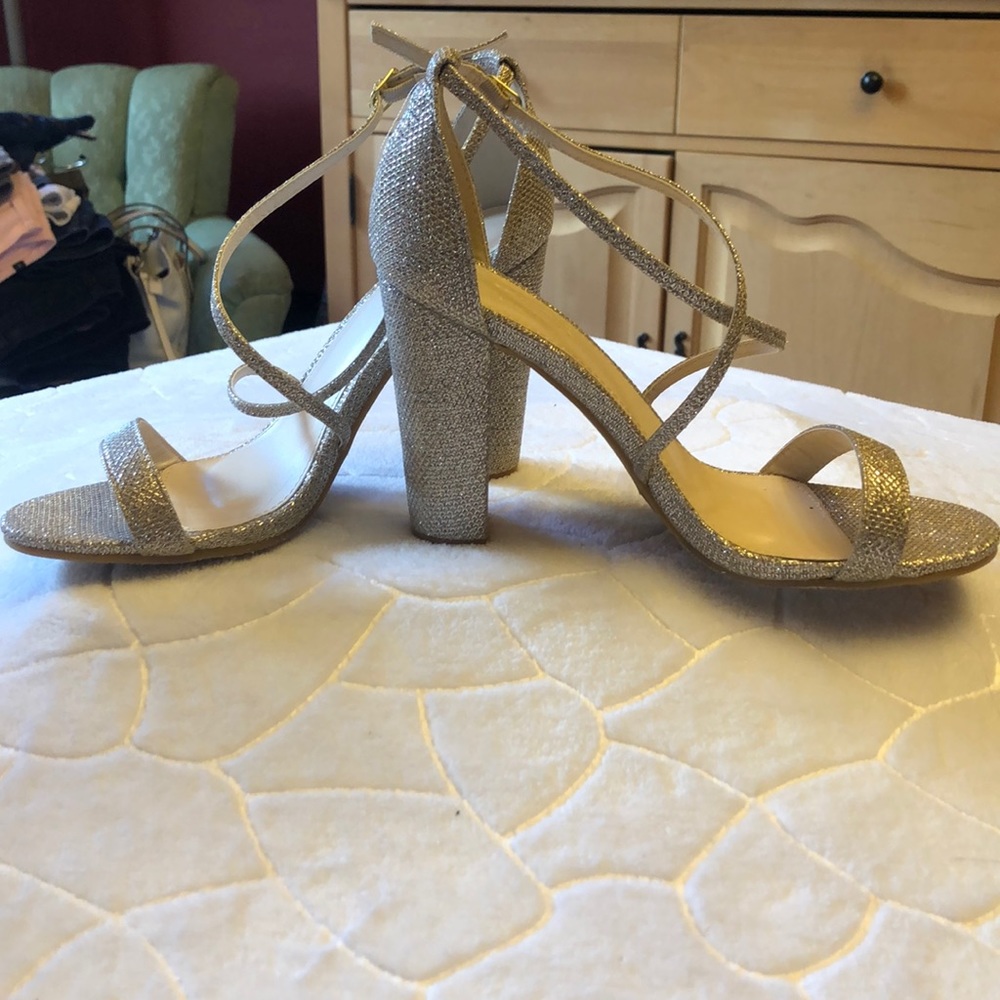 Special Occasion Gold Glitter Multi-Strap Shoe